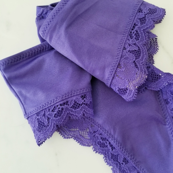 Victoria's Secret Very Sexy Smooth Cutout Caged Back Thong Panty Purple NWT - Picture 9 of 12